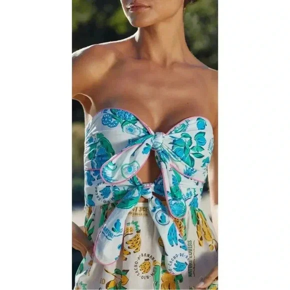 Farm Rio Tiered Cutout Cover-Up Midi Dress - Picture 3 of 4